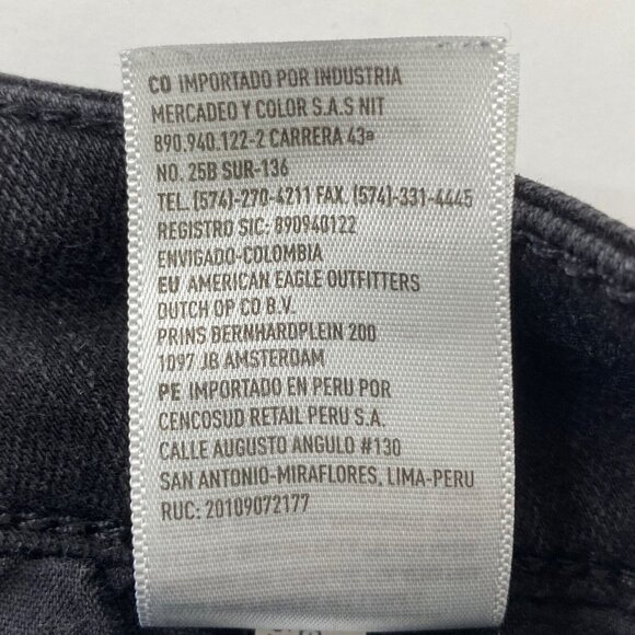 American Eagle size 4S High Rise Jegging Next Level Stretch Distress Jeans Black - Picture 10 of 12